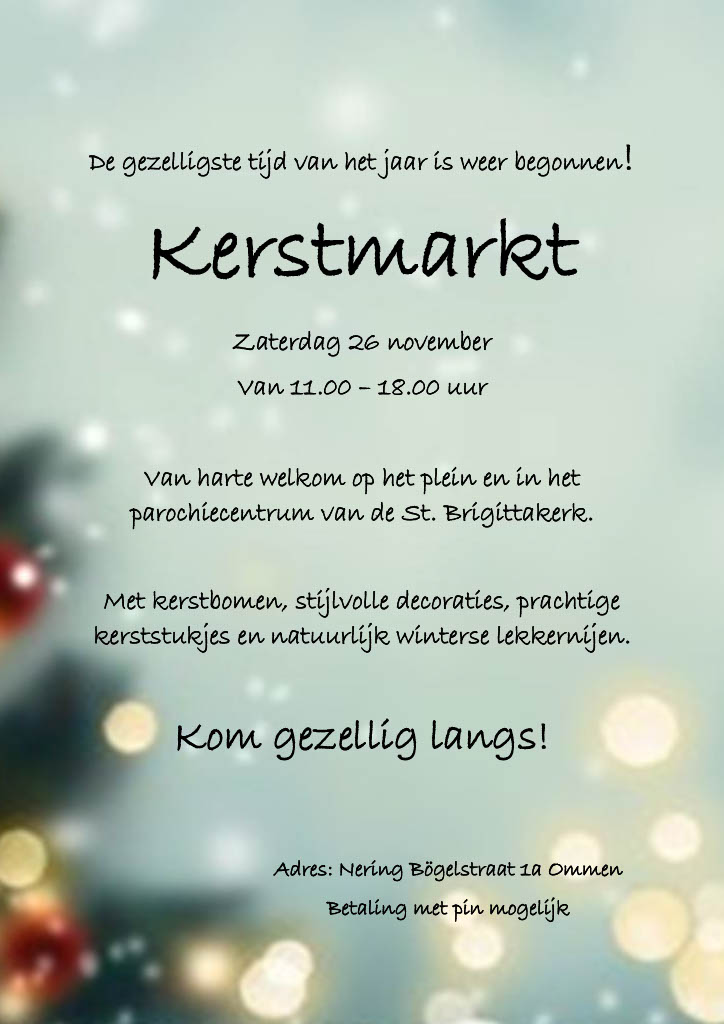 KERSTMARKT 26 NOVEMBER IN OMMEN Ommen